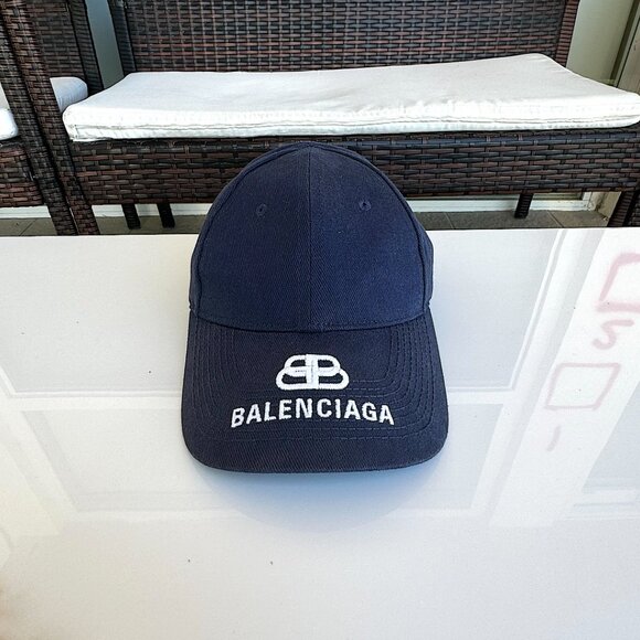 Balenciaga Hats & Pull Cotton Navy Blue Men Size L (58 cm) - Picture 3 of 12